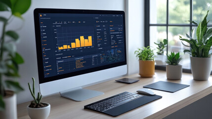 Virtual financial advisory session with real-time data analysis displayed on an interactive dashboard.