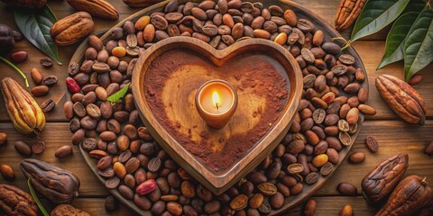Heart opening cacao ceremony in a serene ceremony space , cacao, ceremony, heart opening, medicine, spirituality, sacred