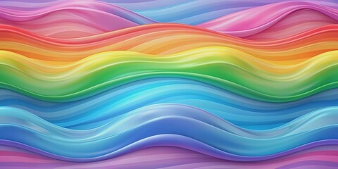 Obraz premium Soft pastel LGPTQ pride abstract background wallpaper with gentle flowing waves in soothing hues, LGBTQ, pride
