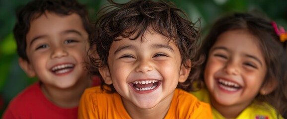 Fototapeta premium Indian Children Playing In Maharashtra, Their Smiles Bright And Full Of Life