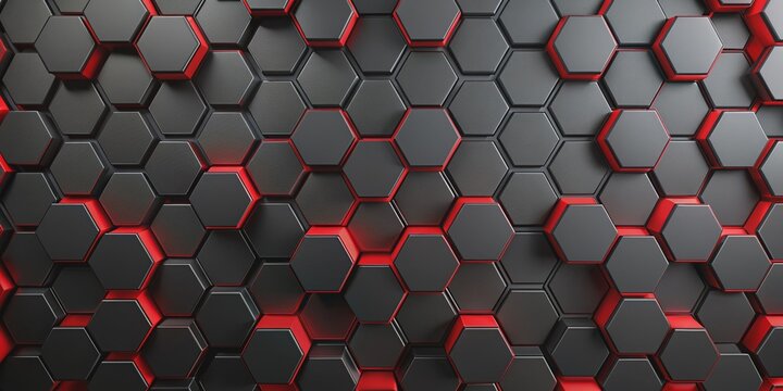 Black and red hexagons modern background , hexagons, modern, background,design, geometric, abstract, red, black, pattern