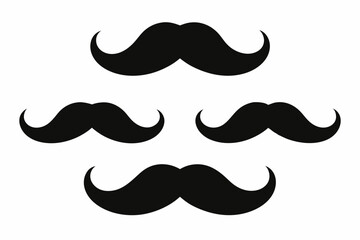 
set of mustaches, moustache silhouette vector bundle
