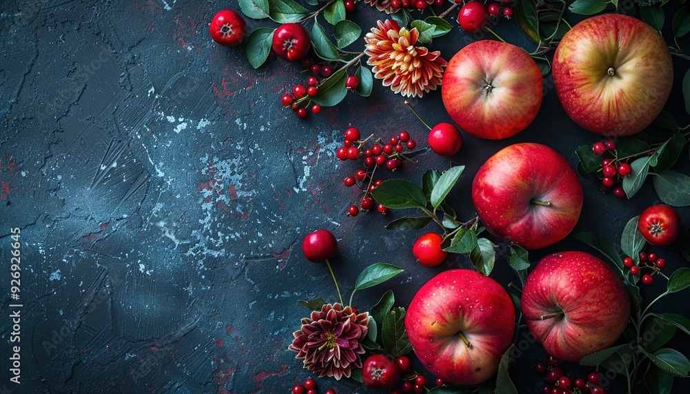 Wall mural red apples on a table