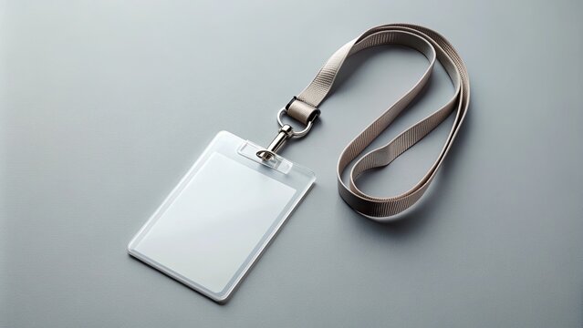 Blank ID card holder with lanyard for professional use, lanyard, blank, ID card, holder, office, work, security, badge