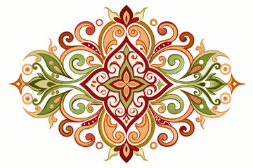 Intricate Colorful Floral Design with Swirls and Dots