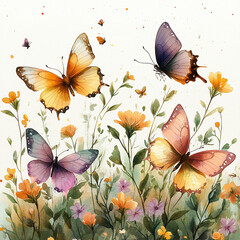 watercolor butterflies