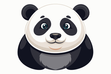 Obraz premium Cartoon Illustration of a Panda's Face