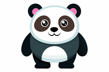 Fototapeta premium A cartoon panda with big eyes and a smile