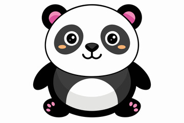 Obraz premium Cute Cartoon Panda Bear with Pink Ears and Paws