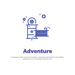 Adventure line icon vector design with title. two color line Adventure icon.	