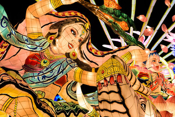 The Aomori Prefecture Nebuta festival. Located in Northern Japan, every summer Aomori hosts the Nebuta festival. This is a festival celebrating gods and stories with giant paper lanterns.
