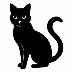Cat silhouette, black silhouette cat full body, cat silhouette icon	
