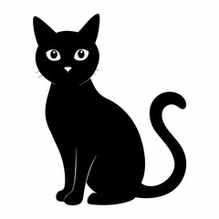 Cat silhouette, black silhouette cat full body, cat silhouette icon	
