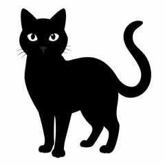 Cat silhouette, black silhouette cat full body, cat silhouette icon	
