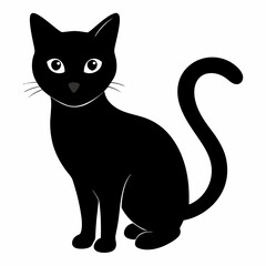 Cat silhouette, black silhouette cat full body, cat silhouette icon	
