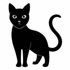 Cat silhouette, black silhouette cat full body, cat silhouette icon	
