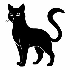 Cat silhouette, black silhouette cat full body, cat silhouette icon	
