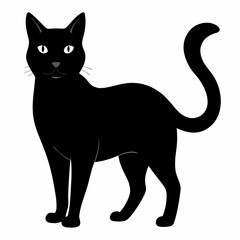 Cat silhouette, black silhouette cat full body, cat silhouette icon	

