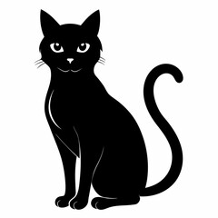 Cat silhouette, black silhouette cat full body, cat silhouette icon	
