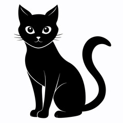 Cat silhouette, black silhouette cat full body, cat silhouette icon	
