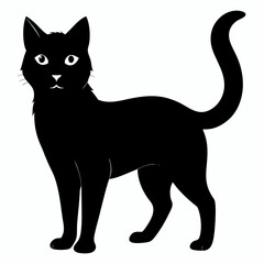 Cat silhouette, black silhouette cat full body, cat silhouette icon	
