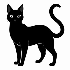 Cat silhouette, black silhouette cat full body, cat silhouette icon	
