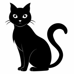 Cat silhouette, black silhouette cat full body, cat silhouette icon	
