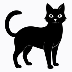 Cat silhouette, black silhouette cat full body, cat silhouette icon	
