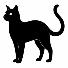 Cat silhouette, black silhouette cat full body, cat silhouette icon	
