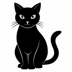 Cat silhouette, black silhouette cat full body, cat silhouette icon	
