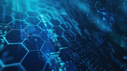 Abstract Blue Hexagon Pattern Background