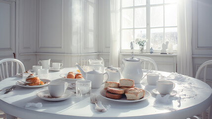 Fototapeta premium table setting for a breakfast