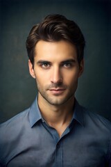 Obraz premium portrait of handsome young man with blue eyes