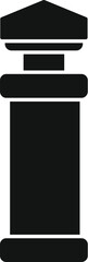 Black silhouette of an ancient column, symbolizing historical heritage and architectural grandeur