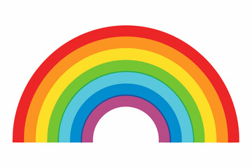 Colorful Rainbow Arc with Seven Bands