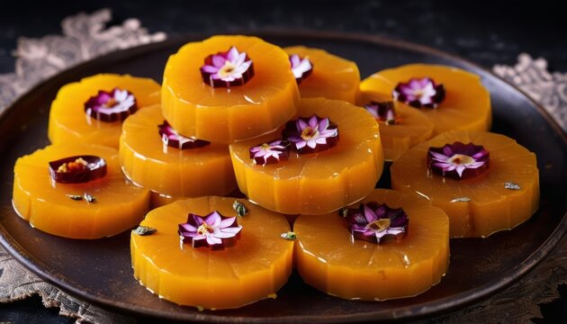  Delicate dessert artistry with a touch of floral elegance