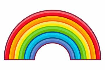 Obraz premium A colorful rainbow arc with a white background
