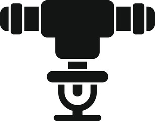 Black silhouette icon of a fire sprinkler system designed to extinguish fires