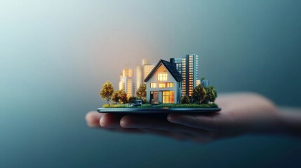 Strategic Real Estate Investment: Diversified Property Portfolio in Urban Landscape - 3D Illustration