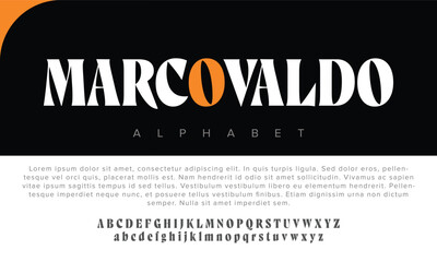 Luxury Marcovaldo alphabet letters font for logo