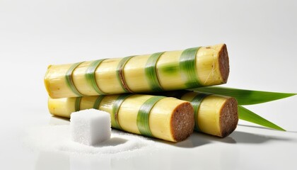  Delicate culinary artistry with sugared bamboo and meat