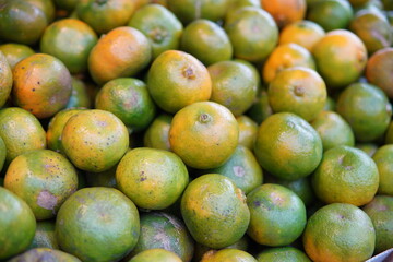 fresh oranges at traditional market