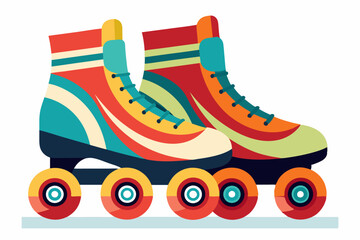 Retro-Style Inline Skates with Colorful Stripes