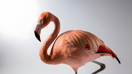 Naklejka premium Lesser Flamingo, on White Background, Pattern, Wallpaper, Cover and Screen of Smartphone, Cell Phone, Computer, Laptop, 9:16 and 16:9 Format