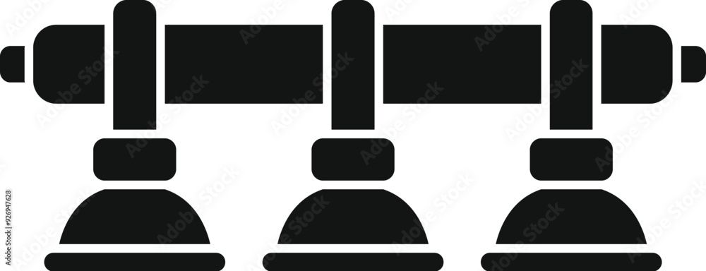 Poster pipeline transportation system securely fixed with suction cups, ensuring safe and efficient transpo