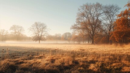 Fototapeta premium Misty Morning in the Meadow