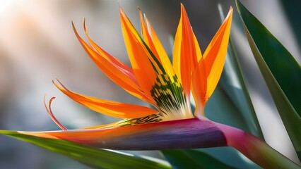 Strelitzia Flower in Nature, Pattern, Wallpaper, Cover and Screen for Smartphone, Cell Phone, Computer, Laptop, 9:16 and 16:9 Format