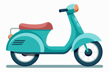 Obraz premium Blue and Red Scooter with a White Background