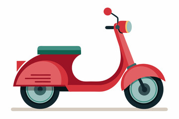 Obraz premium Red Retro Scooter with Green Seat