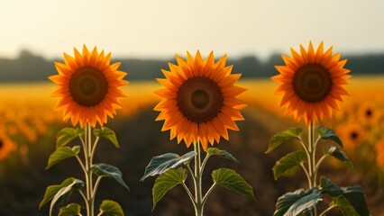 Obraz premium Sunshine in the field a picture of joy and warmth